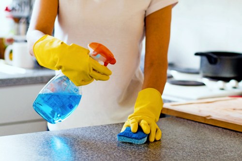 Local after builders cleaning team preparing a Greenwich commercial space after renovation